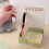 Sticky Note Holder,for 3x3/4x4 Sticky Note Stencil Dispenser with Template,Memo Pad Organizer for Office Gray 6