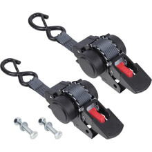 2 Pack Bolt Retractable Transom Ratchet Tie Down Straps 1 Inch X 10 Ft 1500 Lbs Break Strength Duty Cargo Straps