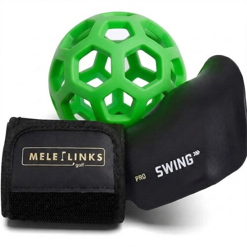 MELELINKS Right Hand,ProSWING  Swing Training Aid & Wrist Cradle & Compression Sphere Green
