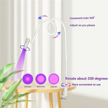Gooseneck Eyelash Lamp UV Eyelash Glue Floor Lamp 1-Second Fast-Curing Aperture LED UV Glue Curing Light A EU Plug