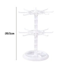 2X Countertop Acrylic Rotating Keychain Rack Adjustable 2 Tire Spinner Display Holder Trinkets Jewelry Organizer Stand-B