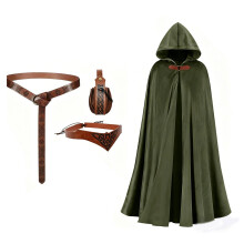 Renaissances Leather Belt Fanny Pack Cloak-Army Green