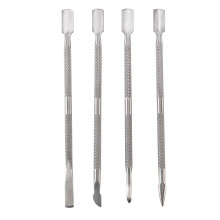 1 Set 4 Pieces Cuticle Pusher UV Gel Polish Soak Off Remover Tool Nail Art Cuticle Trimmer (4 PCS, Silver)