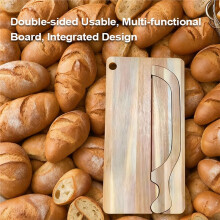 Bread Bowknife with Wooden Handle with Cutting Board Set Stainless Steel Bread Slicer Bread Bowsaw Bakingtools A