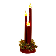Christmas Led Flameless Candle Festive Christmas Simulation Desktop Candle Lamp Holiday Night Light Decoration Red