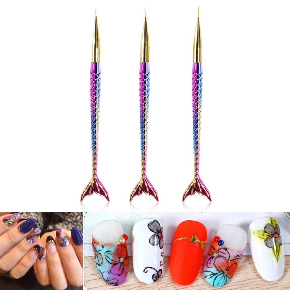 Creation-3C 3Pc Mermaid Nail Art Brush Set