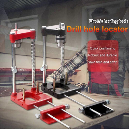 (red) Drill Guide Locator Woodworking Drilling Template Tool Portable Press Machine 1