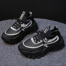 (Black, 35) Comfy Mesh Sneakers for Men - Non-Slip Sports Shoes