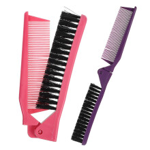 2pcs Portable Folding Hair Brush, Detangling Travel Combs, PP ABS Material, Assorted Color