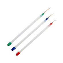 Nail Art Dotting Pull Pen, 3 Pcs, White Plastic, for Fine Nail Art Dotting and Painting Work