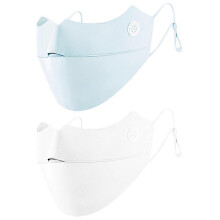 UV-Gesichtsmaske, 2er-Pack, waschbar und wiederverwendbar, UPF 50+ UV-Schutz, atmungsaktiv und verstellbar, für Sport und Bewegung für Frauen