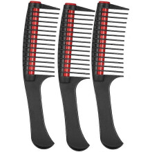 Ontwarrende haarverfkam, 3 stuks, PP-materiaal, met handvat, voor haarbehandelingen en -kleuringen.