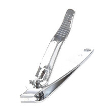 Nagelknipper met schuine metalen rand, zilverkleurig metaal, geen vijl meegeleverd, ergonomisch ontwerp, opgevouwen formaat 6,2 x 1,2 cm