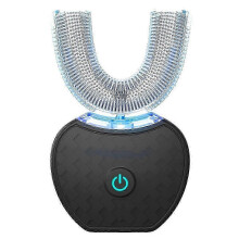 Ultrasonic Electric Toothbrush, U-Shape Full Mouth 360 Degree Cleaning, 1908 Bristles, 4 Operation Modes, Blue Light Whitening