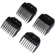 4pcs Hair Clipper Limit Comb Guide Compatible with Adjustable Blades, Black ABS