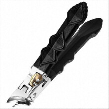 Teennagelknipper met brede bek, 10 mm mes, dubbele schuine en platte configuratie, geschikt voor ingegroeide nagels, zwart roestvrij staal
