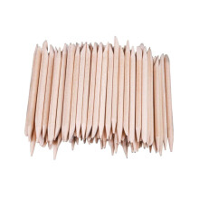 Orange Wood Nail Art Cuticle Pusher Remover, 100 Pieces, Double Ended, 2 Size Optional, for Manicure Pedicure