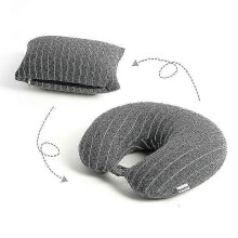Cuscino da viaggio a forma di U, grigio scuro, lavabile in lavatrice, 31x28 cm forma U, 28x22 cm quadrato, supporto bilanciato