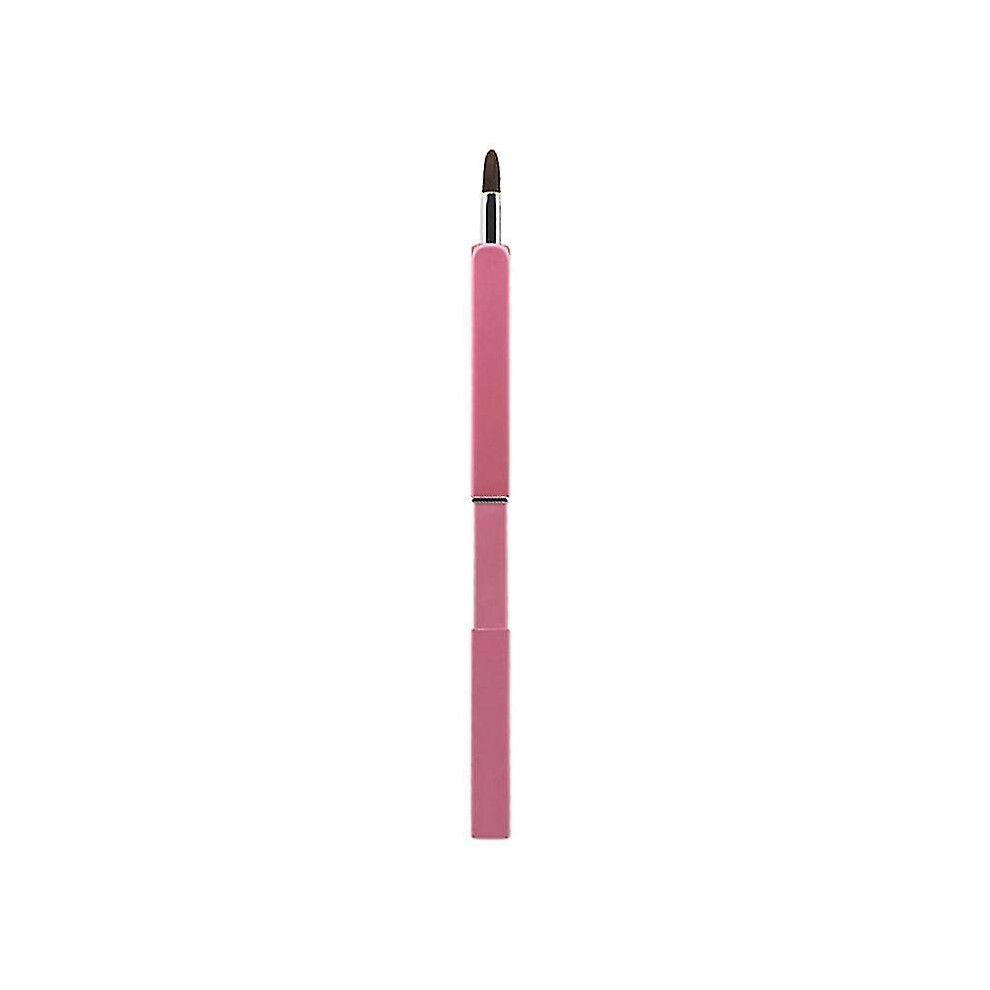 Pink Nylon and Metal Makeup Brush for Lips Portable and Dense Bristles