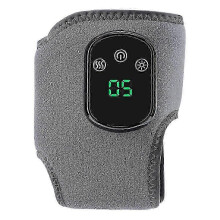 Elektrische voet- en enkelmassager, draadloos met warmte- en vibratiefunctie, 5 temperatuurstanden, voor sportief herstel, grijs