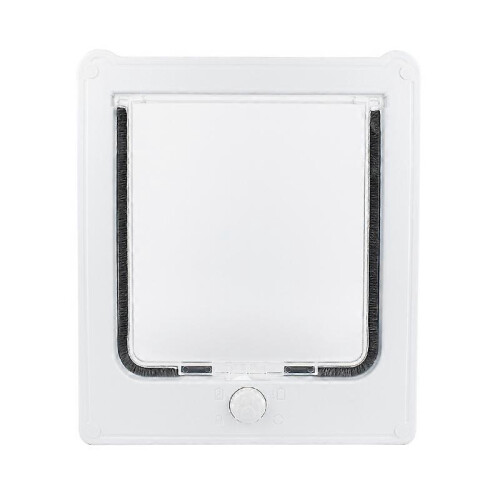 Cat Flap Door with Security Lock, Rotatable Magnetic Design, ABS PC Plastic, 4-Way Closing