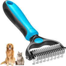 Kam voor huisdieren met lang haar, geschikt voor honden en katten, roestvrijstalen ontwarrende borstel