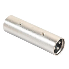 3-pinový audio adaptér XLR samec-XLR samec, zliatina zinku, pre prenos audio signálu z mikrofónu, reproduktora, zvukovej konzoly