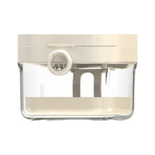 Recipiente para dentaduras postizas para remojar, con espejo y caja de almacenamiento de herramientas, blanco.