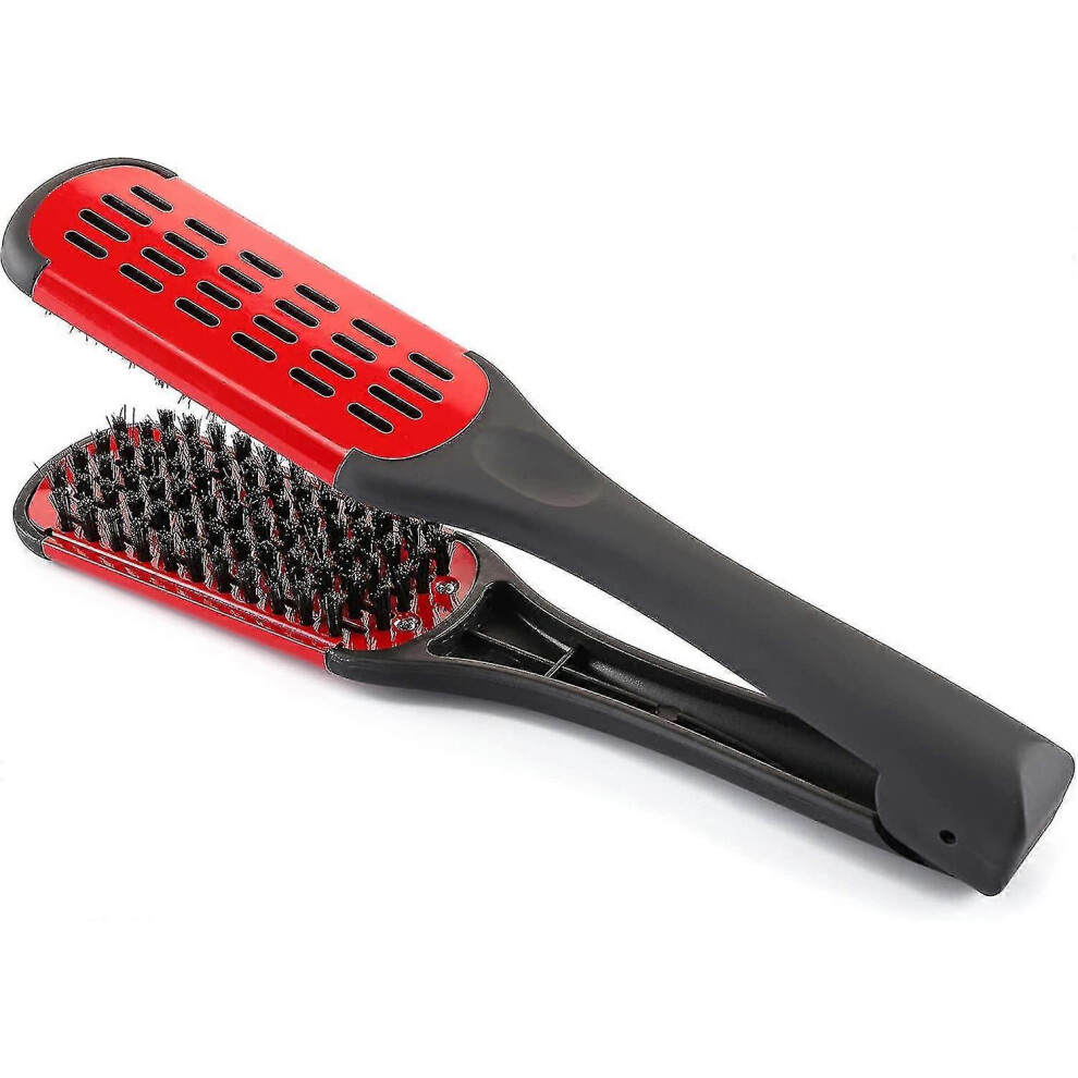 Straightening Comb for Knotty Hair with Double Sided Brush and Boar Bristles