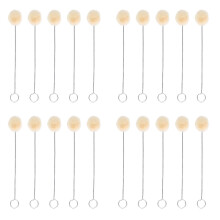 Wool Ball Dyeing Brush Set 20PCS, Leather Dyeing Polishing Tool with Metal Handle for DIY Crafts