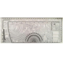 Military Drawing Template, Plastic Translucent NATO Symbols Drafting Tool with Labeled Cutouts