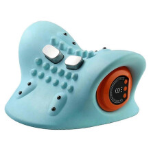 Elektrische Nekmassageapparaat 4D met Warmtefunctie, Draadloos Oplaadbaar via USB, Ergonomisch Ontwerp, Blauw ABS