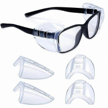 Protections latérales transparentes ajustables pour lunettes, compatible avec toutes les montures, en TPU transparent, 1 ou 2 paires