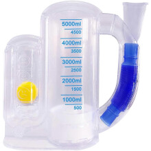 Incentivespirometer voor diepe ademhalingsoefeningen voor longcapaciteit, 1000 & 5000 cc, voor volwassenen en kinderen.