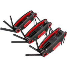 Folding Hex Key Set, 3-Pack, Metric/SAE/TORX, Chrome Vanadium Steel, Rust Resistant, Compact Storage