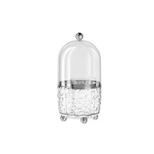 Make-up organizer opbergdoos 360 graden draaibaar met stofwerend deksel, grote capaciteit, duurzaam acryl, voor kaptafel of badkamer.