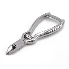 Teennagelknipper voor dikke teennagels, dubbele veer, 20 mm gebogen roestvrijstalen mes