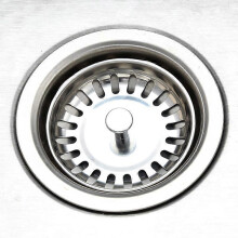 2er-Pack 80-mm-Küchenspülen-Siebe aus Edelstahl mit Stöpsel, Abflussfilter für Spüle, Badewanne und Waschbecken