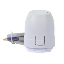 Attuatore termico elettrico NC 230V 2W IP54, compatibile con termostato collettore riscaldamento a pavimento, bianco