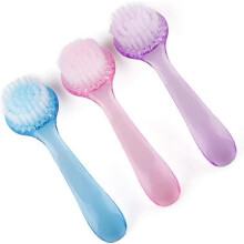 Lot de 3 pinceaux de nettoyage à long manche pour nail art, poils en nylon PP rigide, pour dépoussiérer les capsules acryliques.