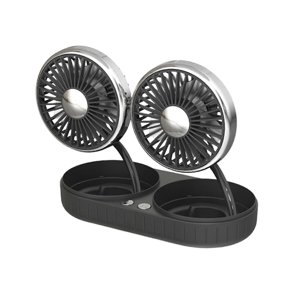 Car Cooling Fans Dual Heads, 3 Speeds Adjustable, 360 Degree Rotation, Usb Rechargeable Low Noise Brushless Motor Car Auto Air Cooling Fan 6933168151694