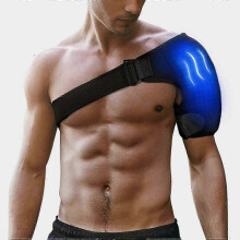 Fascia di ghiaccio per spalla, impacco di gel riutilizzabile terapia caldo/freddo con cinturino regolabile per cuffia dei rotatori
