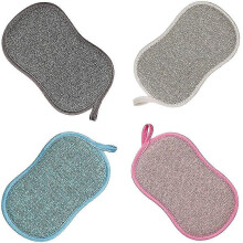 Reusable Dish Sponge 8 Pack Microfiber Scrubber Antibacterial Washable for Kitchen Bathroom