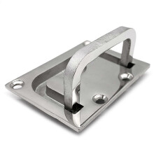 Maniglia a scomparsa per portello, in acciaio inox 316, 7,5 x 5,6 cm, colore argento, per armadietto di barche.