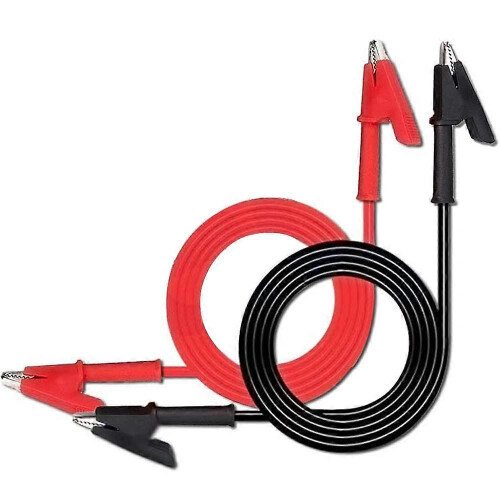 2pcs Double Ended Alligator Clips Test Leads, 3.3ft 1m Flexible Copper Insulated Electrical Testing Cable