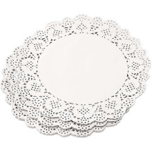 150 stuks papieren onderzetters met kantmotief, ronde wegwerp placemats voor bruiloftsdecoratie, 6,5 inch