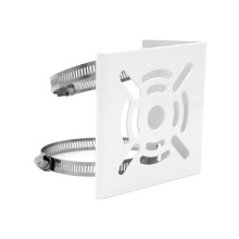 Universele verticale paalbevestiging, metaal constructie, 2 gespen, compatibel met beveiligingscamera's, LED-verlichting, zonnepanelen
