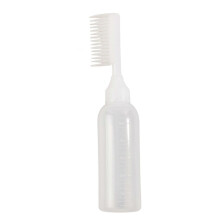 Hair Dye Applicator Brush with Empty Bottle Dispenser Comb, White, Plastic, Salon Styling Tool
