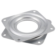 Ball Bearing Metal Swivel Plate, 95 x 95 x 9 mm, 50kg Load Capacity, Galvanized Steel, Square Rotating Turntable Bearing