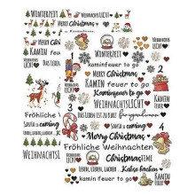 Kerstkaars tattoo sticker transferfolie (2 vellen) voor keramische knutseldecoraties